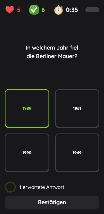 Neue Version: eine Frage auf dem Smartphone beantworten