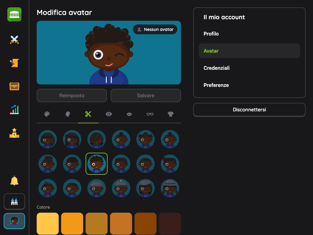 Nuova versione: editor dell'avatar dello studente